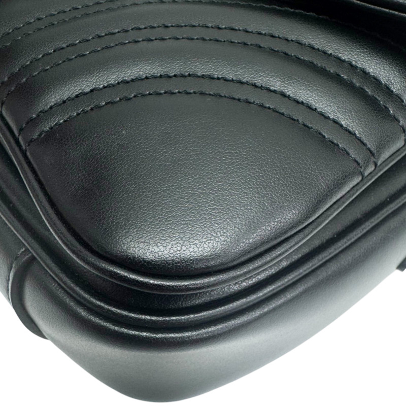 黑色 牛皮 肩背包【GUCCI 古馳】 734814-12