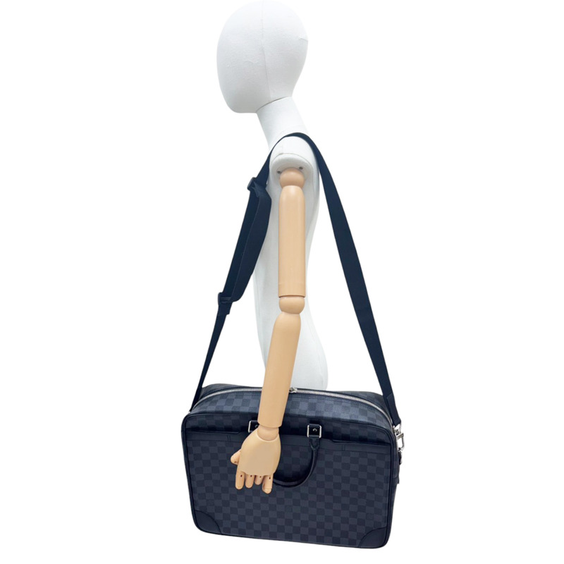 黑色 棋盤格帆布 Port Document Voyage 公事包 兩用包【LOUIS VUITTON LV 路易威登】 N41123-10