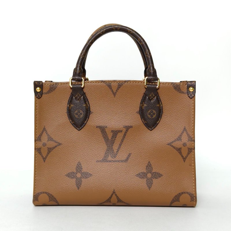 LOUIS VUITTON Onthego小號25二合一寬肩帶老花PVC金扣晶片肩背包-2