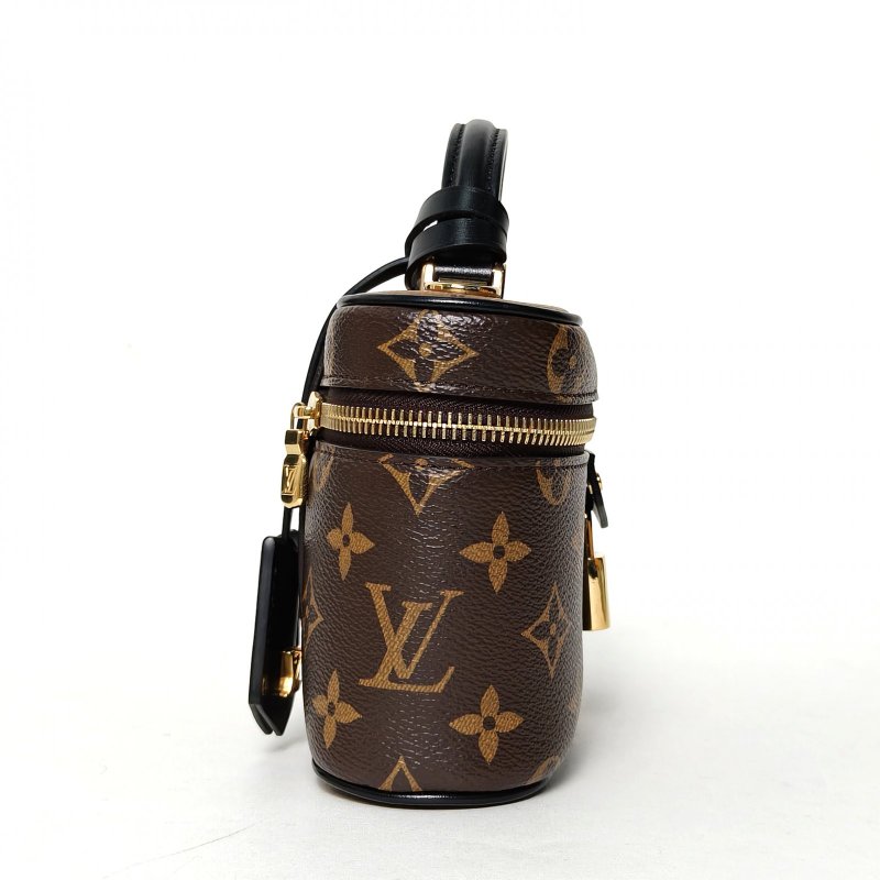 LOUIS VUITTON Vanity化妝包ChainPouch老花PVC金扣晶片肩背包-3