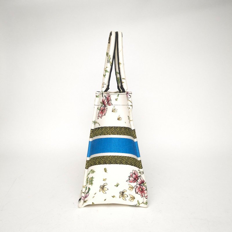 DIOR BookTote中號36印花帆布無2022PetitesFleurs繁花刺繡肩背包-3