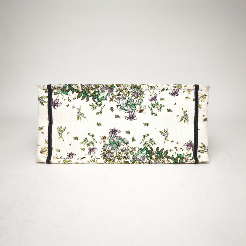 DIOR BookTote中號36印花帆布無2022PetitesFleurs繁花刺繡肩背包-4