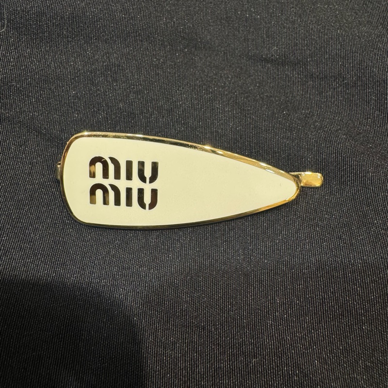 MIUMIU 白金琺瑯水滴髮夾-4