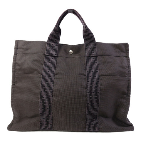 HERMES 帆布Herline GM銀扣手挽袋