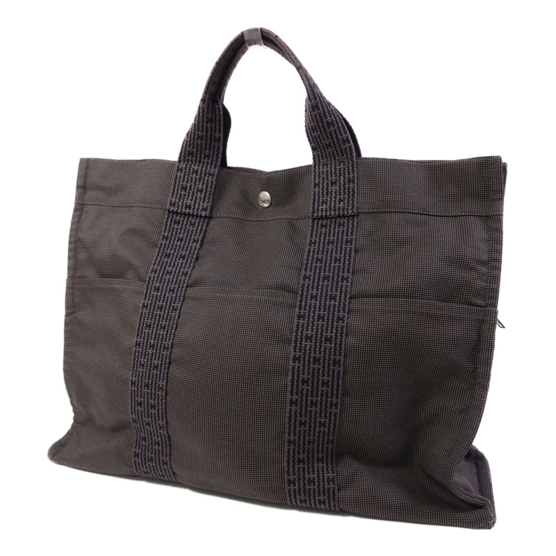 HERMES 帆布Herline GM銀扣手挽袋-2