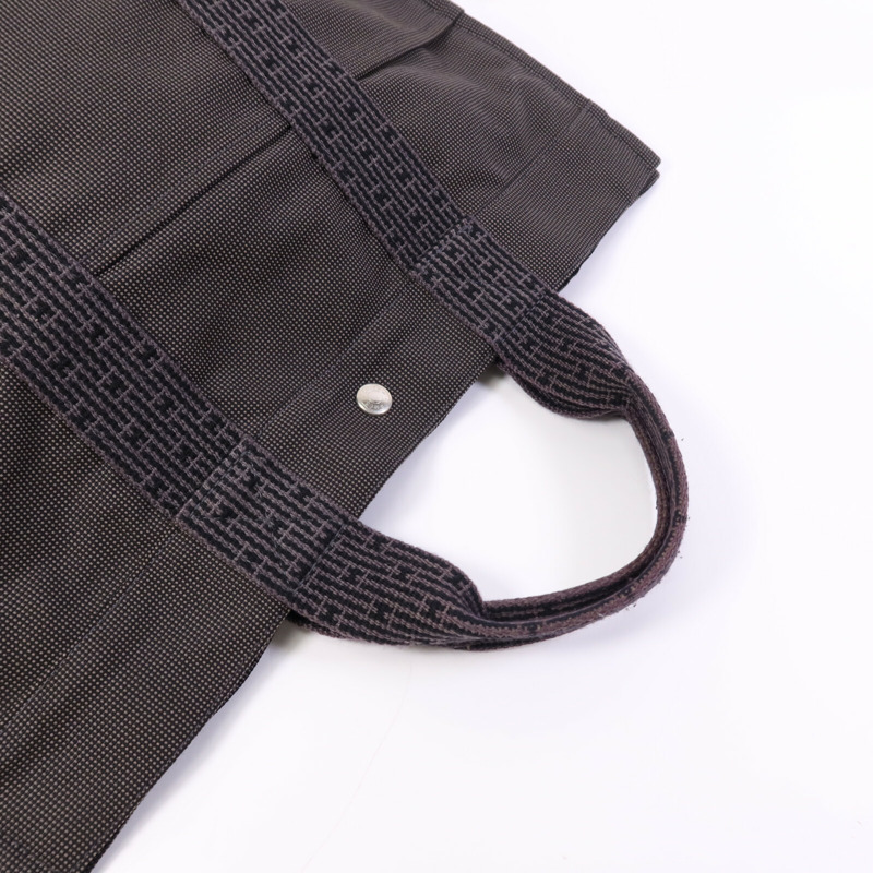 HERMES 帆布Herline GM銀扣手挽袋-9