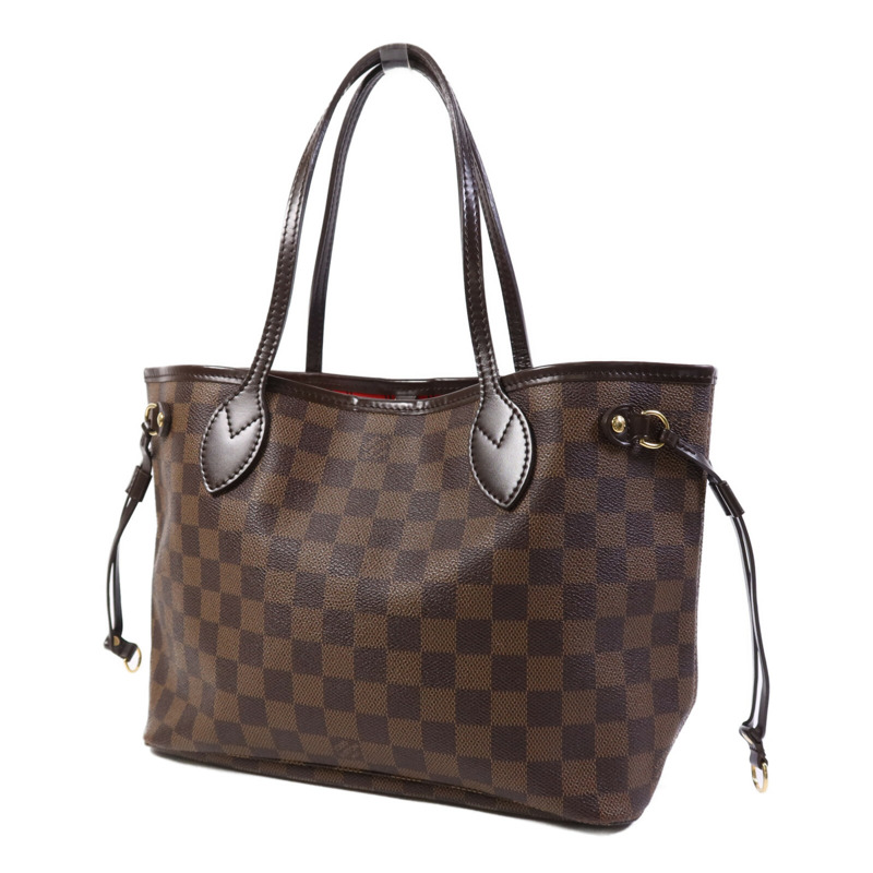 LOUIS VUITTON Damier Neverfull PM金扣手挽袋-2