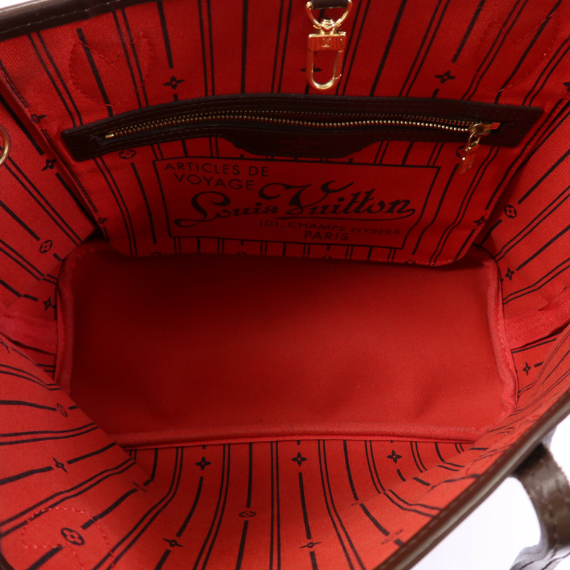 LOUIS VUITTON Damier Neverfull PM金扣手挽袋-4