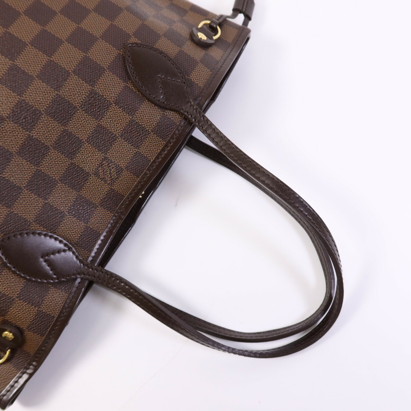 LOUIS VUITTON Damier Neverfull PM金扣手挽袋-6