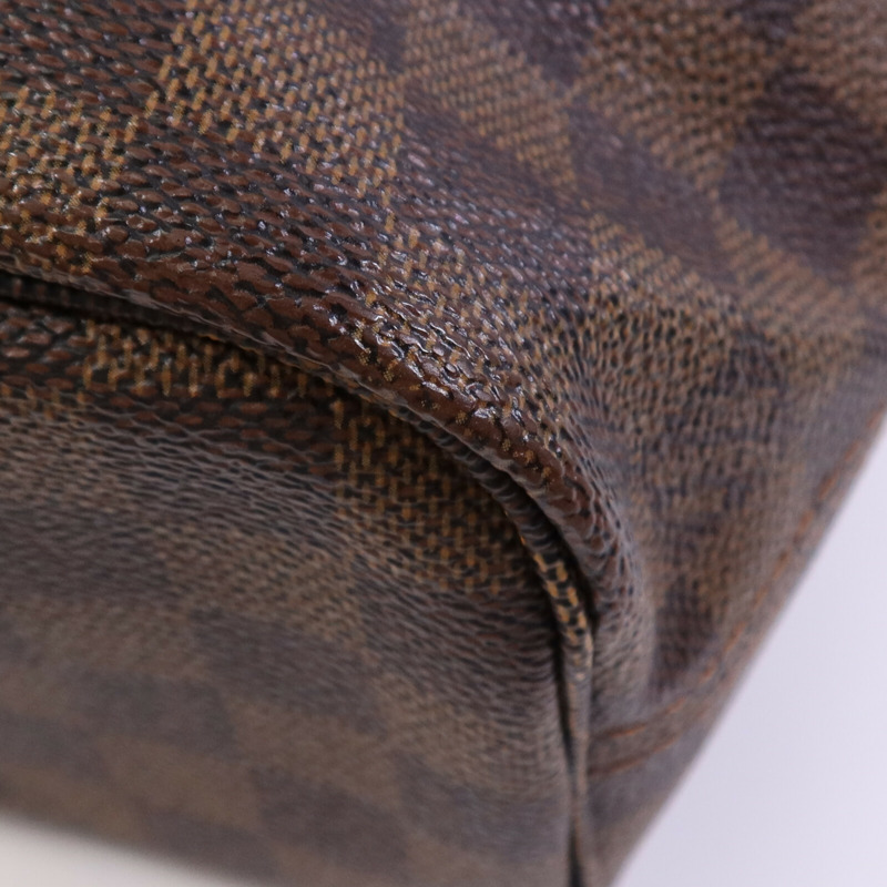 LOUIS VUITTON Damier Neverfull PM金扣手挽袋-10