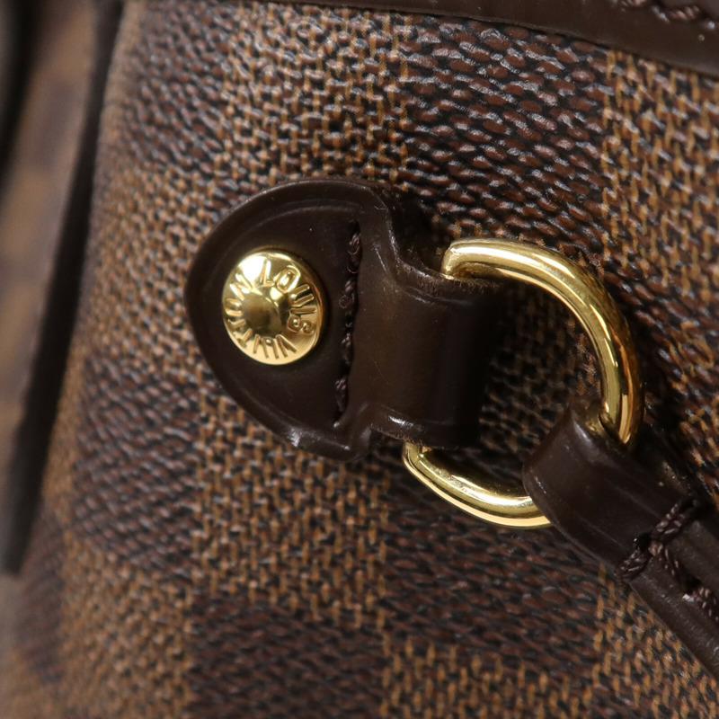 LOUIS VUITTON Damier Neverfull PM金扣手挽袋-12