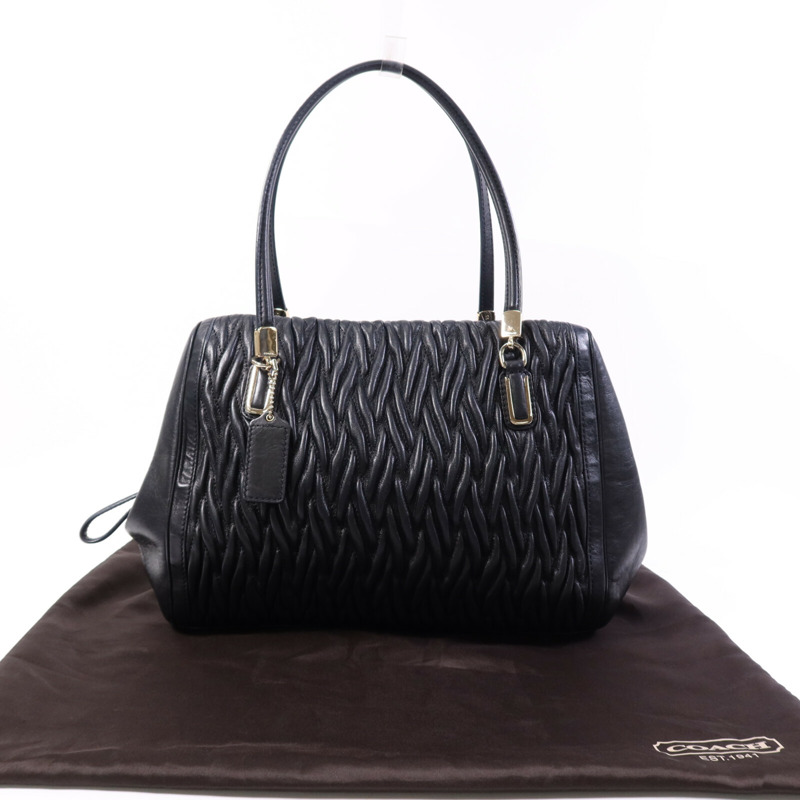 COACH 牛皮皮革Madison Gathered金扣肩背袋-5