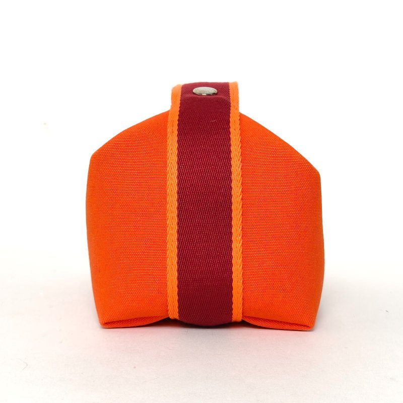 HERMES Bride-a-Brac飯盒包小號2193愛馬仕橙帆布銀扣肩背包-3