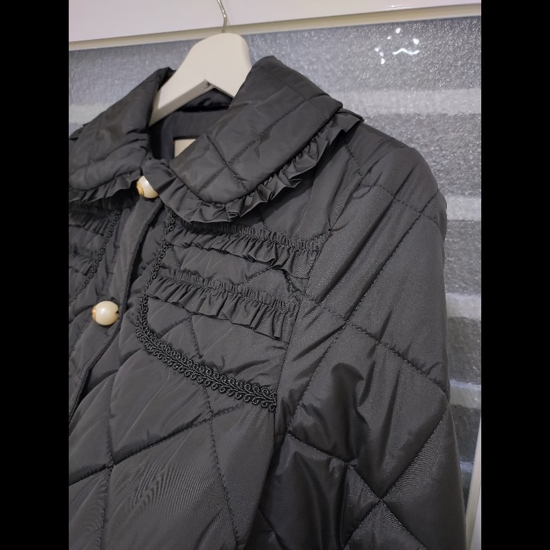 Gucci 黑色菱格珠珠釦外套-3