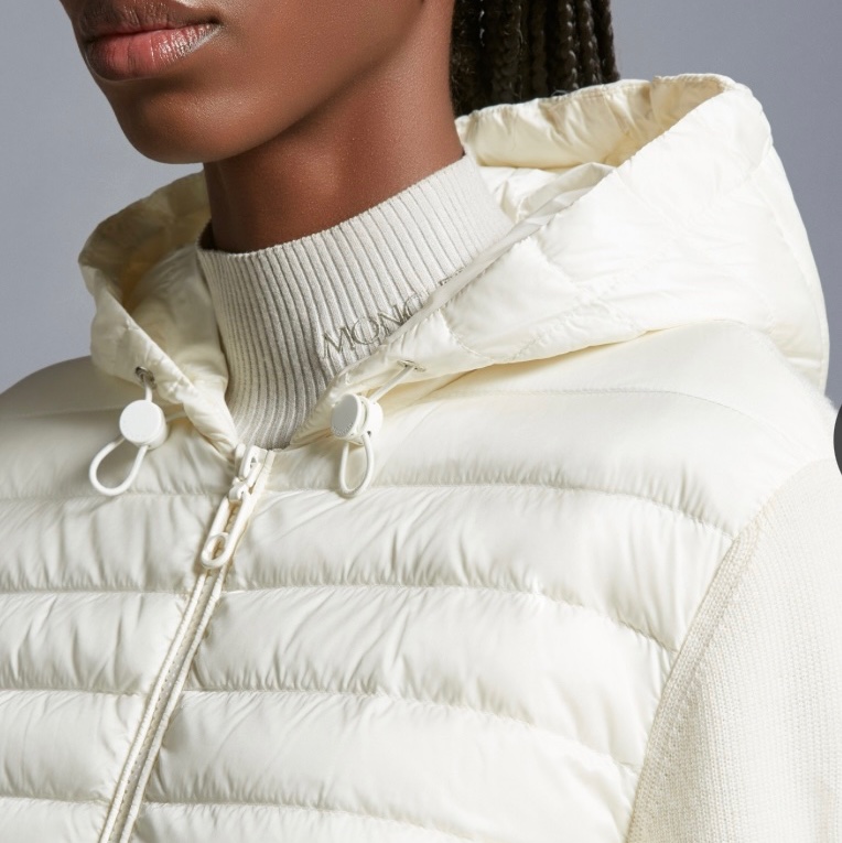 【年終限時八折特價 】 Moncler 米白羊毛連帽羽絨外套Padded Wool Zip-Up Hoodie Jacket-2