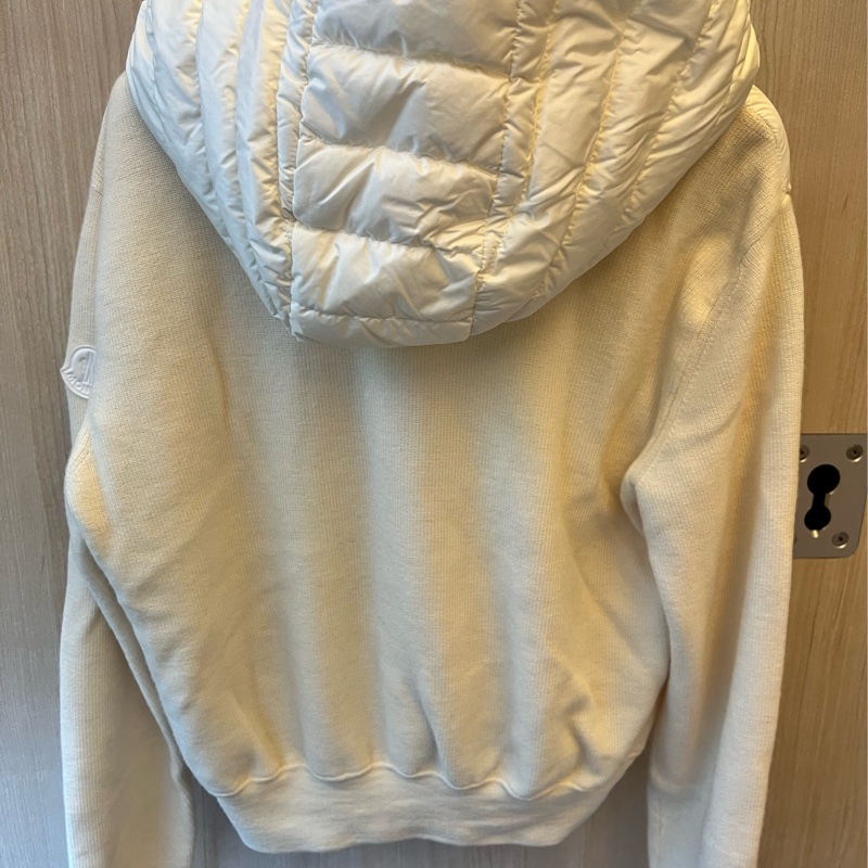 【年終限時八折特價 】 Moncler 米白羊毛連帽羽絨外套Padded Wool Zip-Up Hoodie Jacket-6