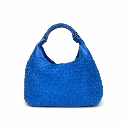 BOTTEGA VENETA 藍色羊皮經典編織腋下單肩包hobo肩背包