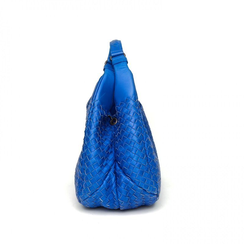 BOTTEGA VENETA 藍色羊皮經典編織腋下單肩包hobo肩背包-1