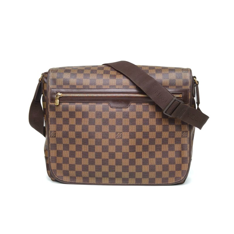 LOUIS VUITTON 棕色棋盤格PVC2008男士電腦包大號郵差包肩背包-0