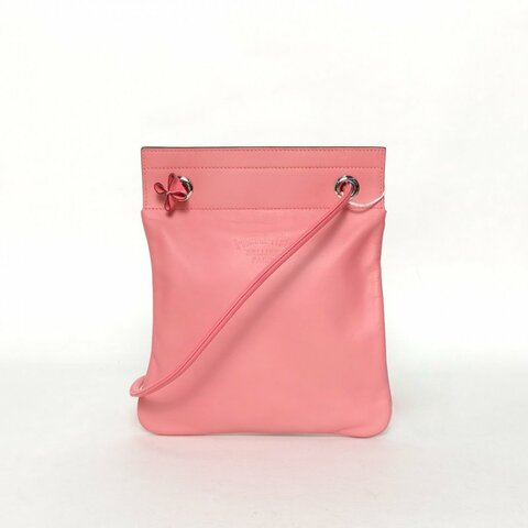 HERMES Aline馬夫包Mini198W新唇膏粉Swift皮/羊皮D刻銀扣肩背包