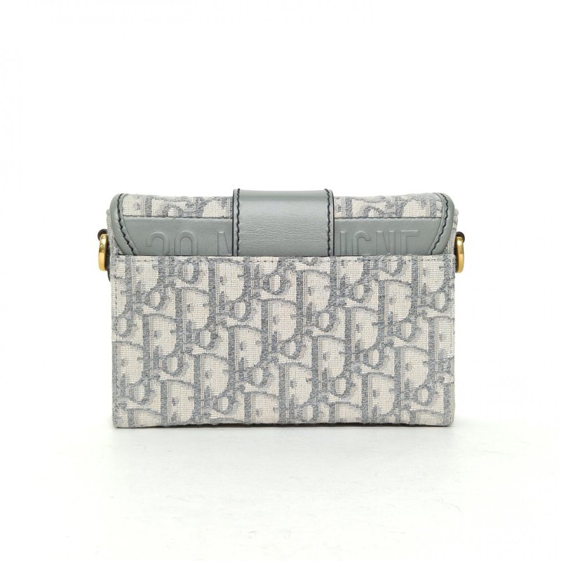 DIOR 30Montaigne蒙田Box灰色帆布金扣2021Oblique印花肩背包-2