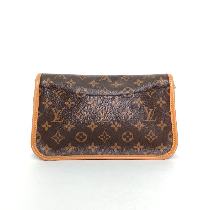 LOUIS VUITTON Diane法棍包24可拆卸黑紫寬肩帶老花PVC晶片肩背包-2