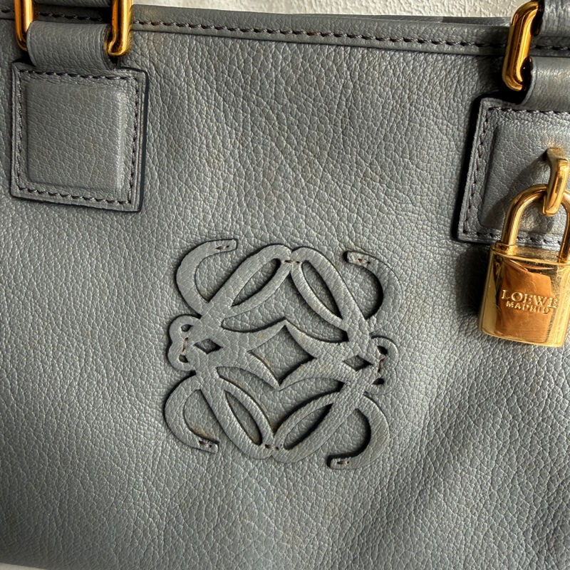 Loewe超美藍灰色 手提包-3