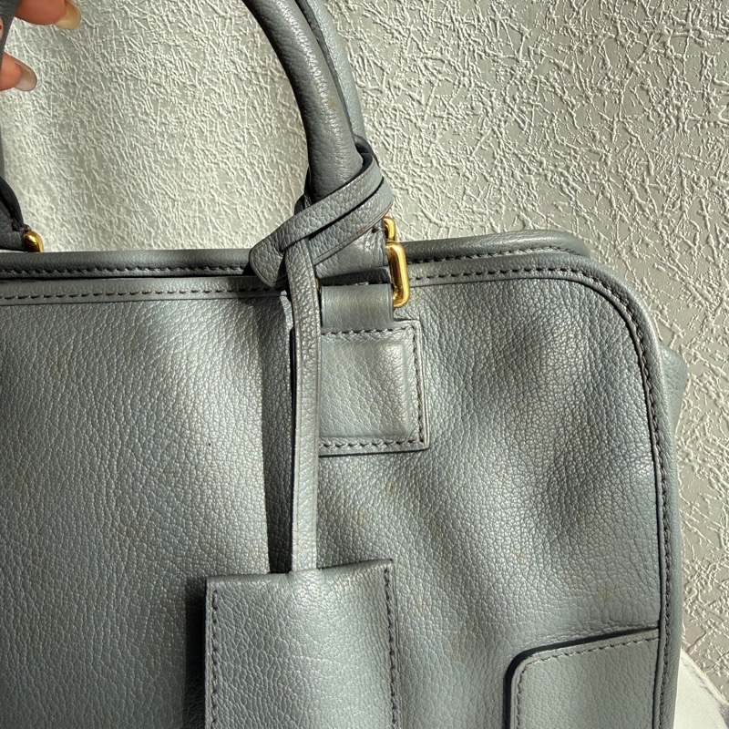Loewe超美藍灰色 手提包-6
