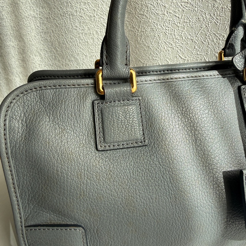 Loewe超美藍灰色 手提包-7