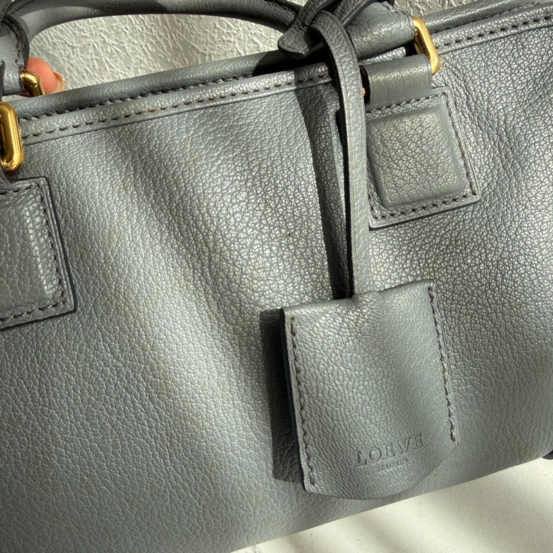 Loewe超美藍灰色 手提包-8