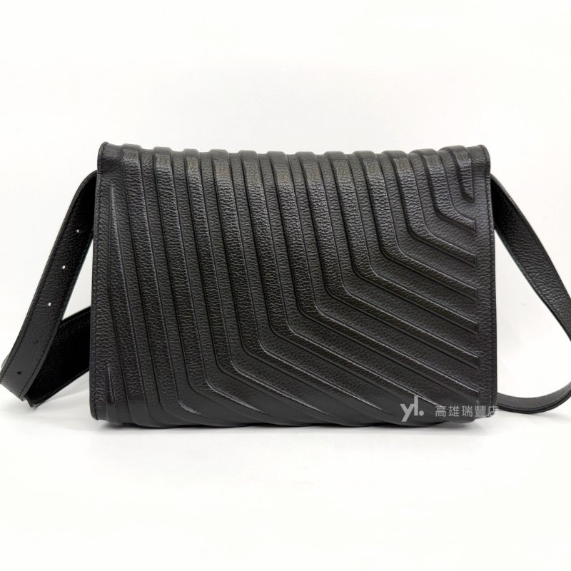 ❣Balenciaga 黑牛皮金釦下蓋8卡輪胎斜背包-1