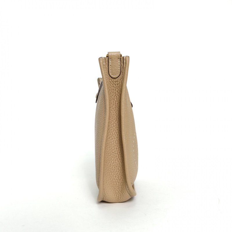 HERMES EvelyneMini16S2風衣灰TC皮Z刻金扣肩背包-3