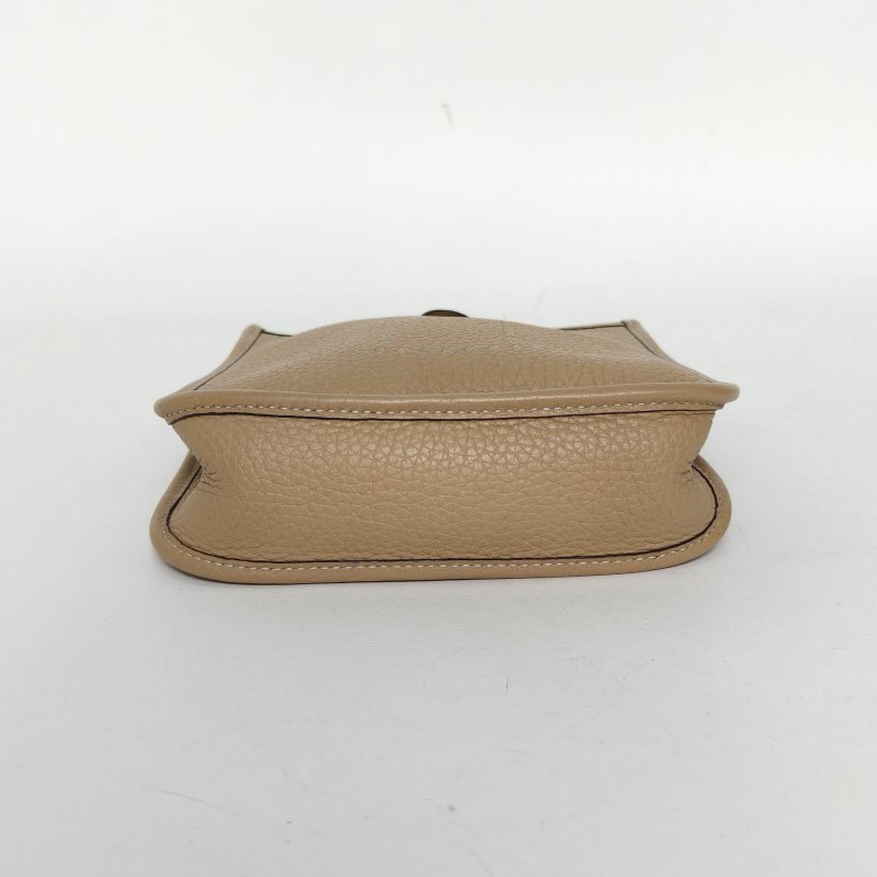 HERMES EvelyneMini16S2風衣灰TC皮Z刻金扣肩背包-4