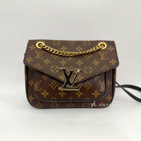 ❣LV 原花金釦Passy MM下蓋肩斜背包