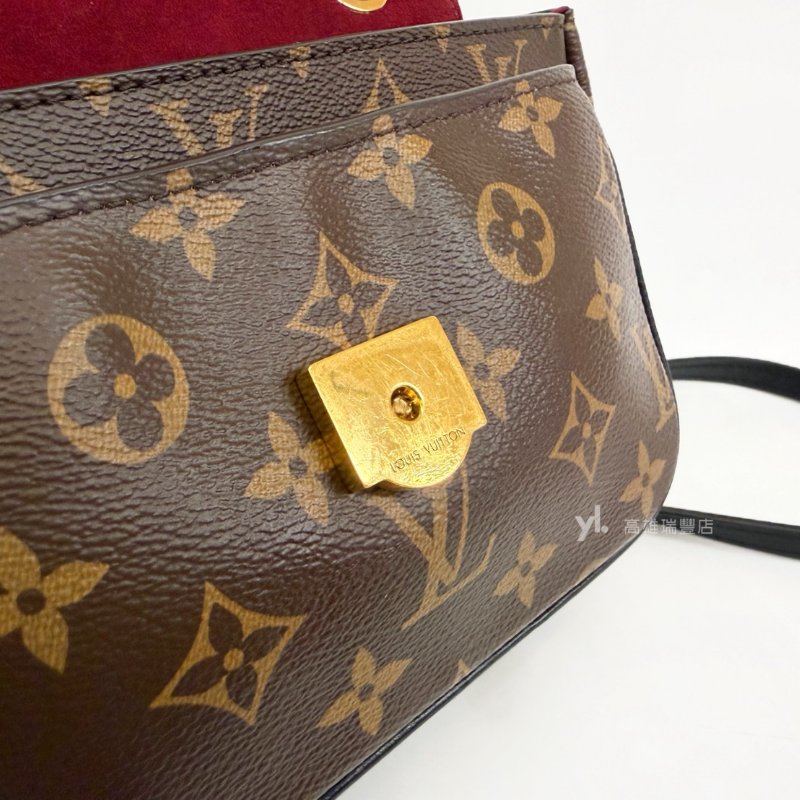 ❣LV 原花金釦Passy MM下蓋肩斜背包-11