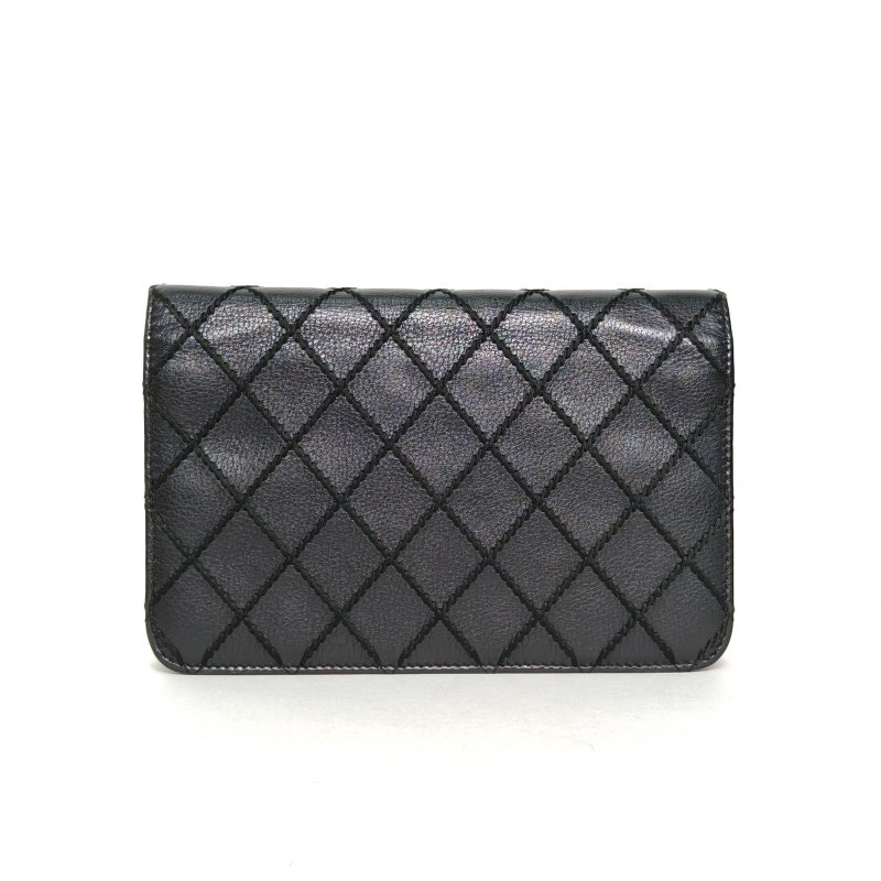 CHANEL CFWOC19黑色牛皮19開銀扣肩背包-2