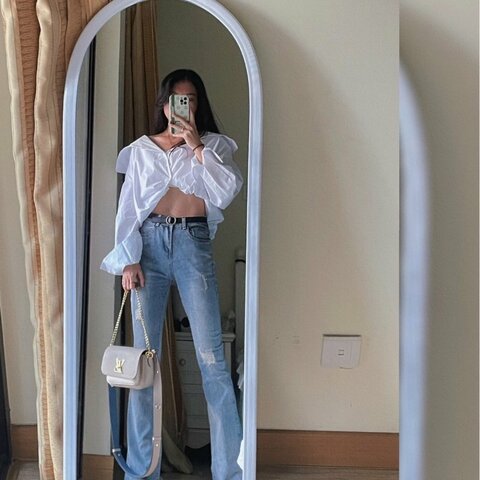 LV Lockme Tender系列拼色金扣肩背斜背包19*14*7 98新配件塵袋