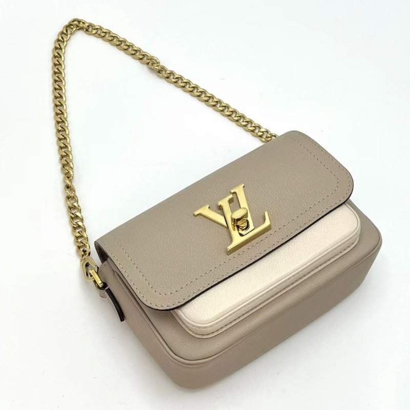 LV Lockme Tender系列拼色金扣肩背斜背包19*14*7 98新配件塵袋-4