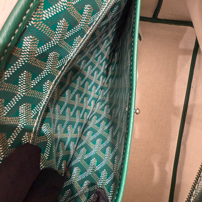 【Goyard 經典升級版托特｜日用輕奢首選】Artois PM 手提包｜翡翠綠 經典老花防潑水帆布-5