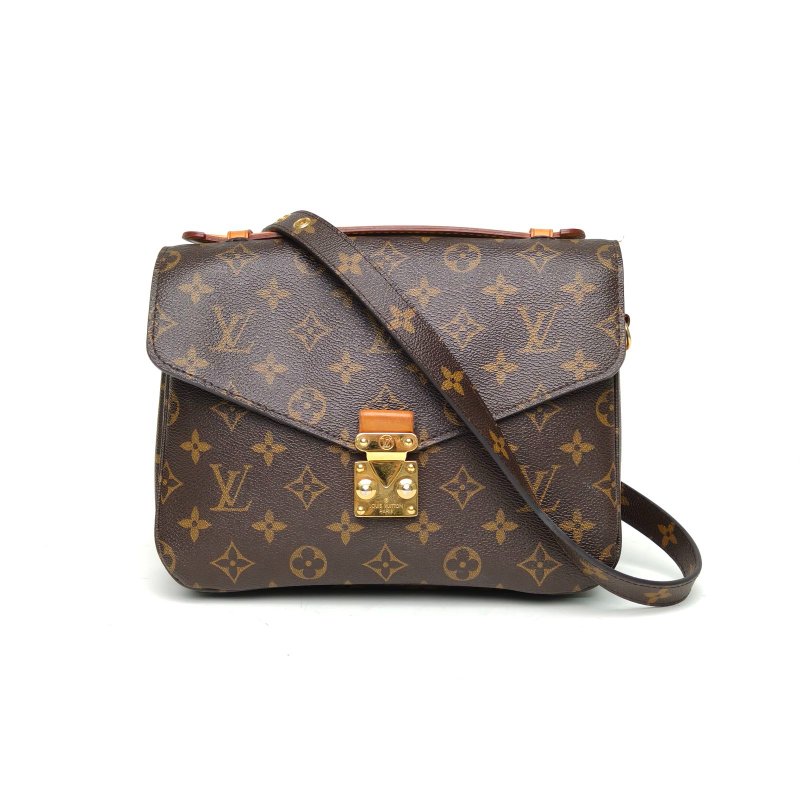 LOUIS VUITTON MetisPochette郵差包老花PVC金扣2016肩背包-0