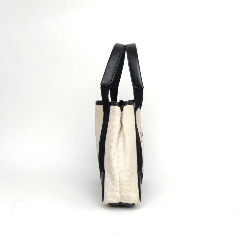 BALENCIAGA NAVYCABAS沙灘包XS黑白帆布肩背包-3