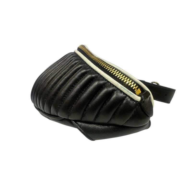 【美收精品】MIUMIU黑綠色皮革腰包 4-610-5