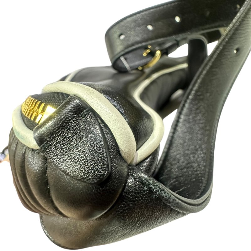 【美收精品】MIUMIU黑綠色皮革腰包 4-610-7