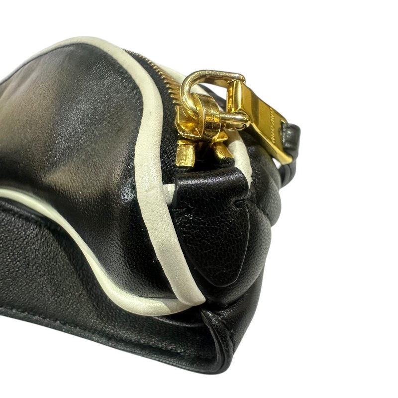 【美收精品】MIUMIU黑綠色皮革腰包 4-610-8