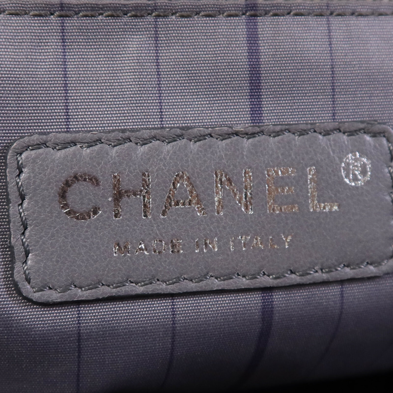 CHANEL 漆皮皮革Chain Shoulder Bag銀扣鏈帶手挽肩背兩用袋-14