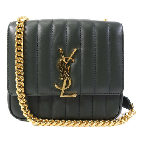 YVES SAINT LAURENT 羊皮皮革Vicky金扣鏈帶肩背袋