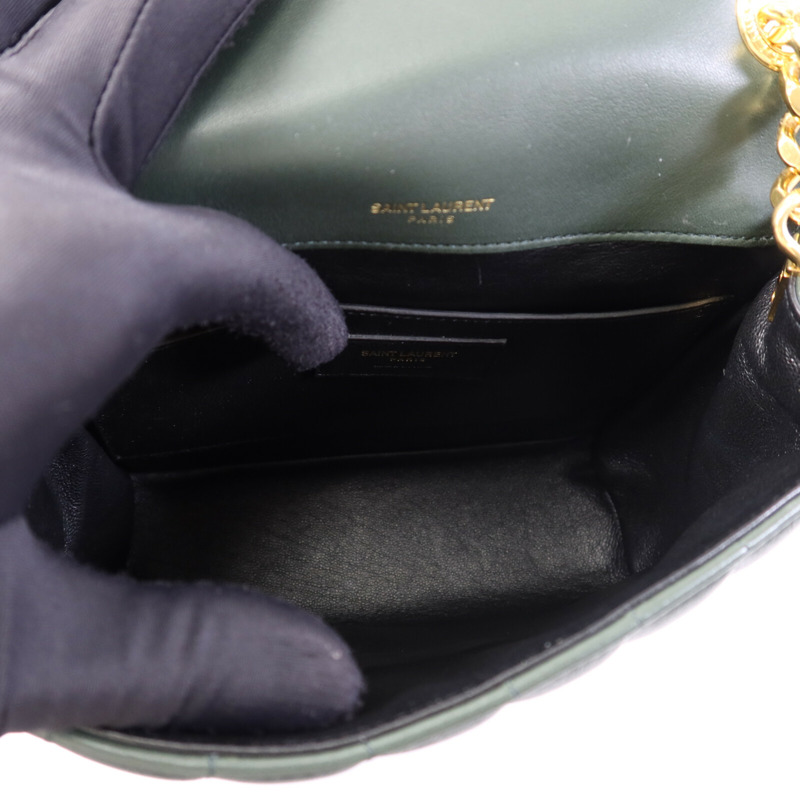 YVES SAINT LAURENT 羊皮皮革Vicky金扣鏈帶肩背袋-4