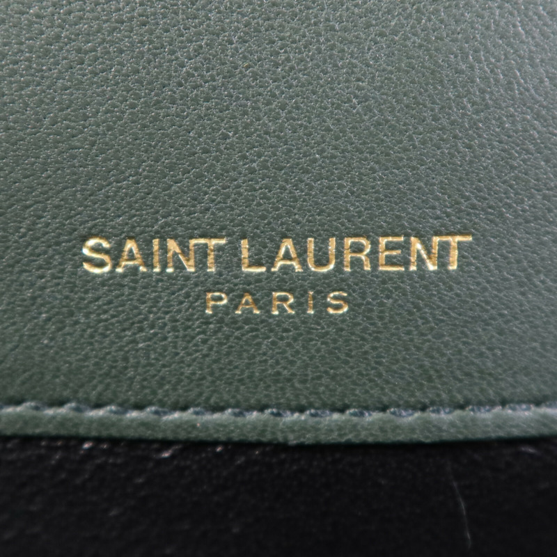 YVES SAINT LAURENT 羊皮皮革Vicky金扣鏈帶肩背袋-5