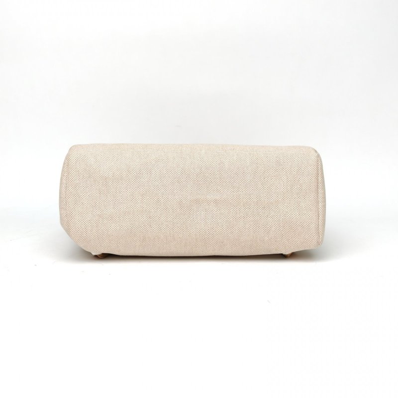 HERMES 中古Herbag雙肩包31豎版14米色拼21自然色帆布/Hunter牛皮框G銀扣肩背包-4