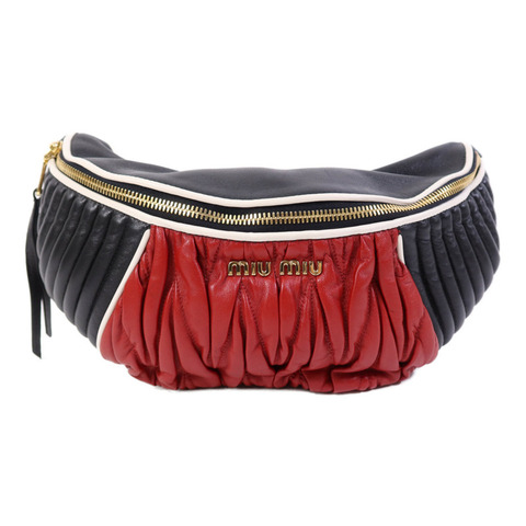 Miu Miu 牛皮皮革Rider Waist Bag金扣腰包